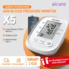 Aicare Medical Digital Blood Pressure Monitor Upper Arm Automat Meter PR Portable Adjustable Large Cuff BP Monitors for Home Use